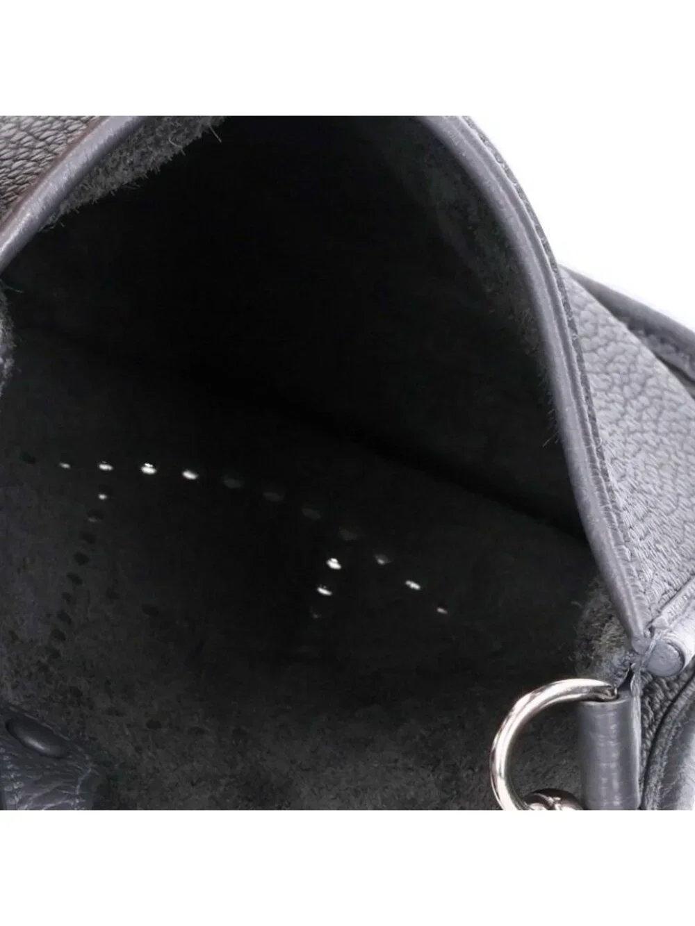 Hermes Evelyne TPM Silver Taurillon Clemence Leather Shoulder Bag TPM